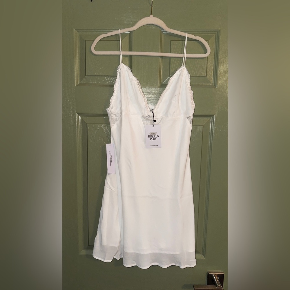 Artea Mini Dress White  - Princess Polly
